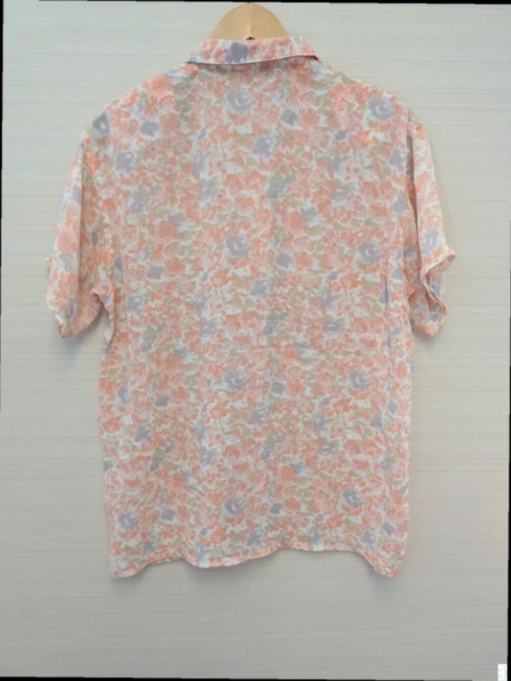 Vintage 80s Pastel Floral Blouse Short Sleeve Lightweight Top Womens UK Size 14 - Picture 5 of 5